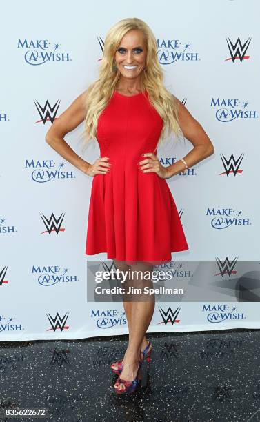 Dana Warrior attends the WWE Superstars Surprise Make-A-Wish Families at One World Observatory on August 19, 2017 in New York City.