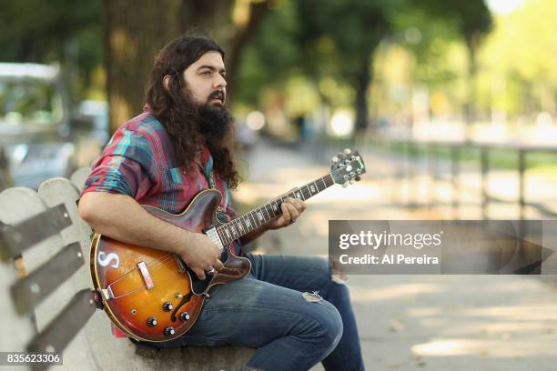 Musician Sean Walsh of The National Reserve poses at Rhino's Den Studio on August 19, 2017 in New York City.