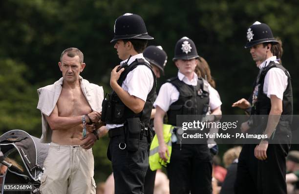 Police presence at the 2009 Glastonbury Festival at Worthy Farm in Pilton, Somerset.