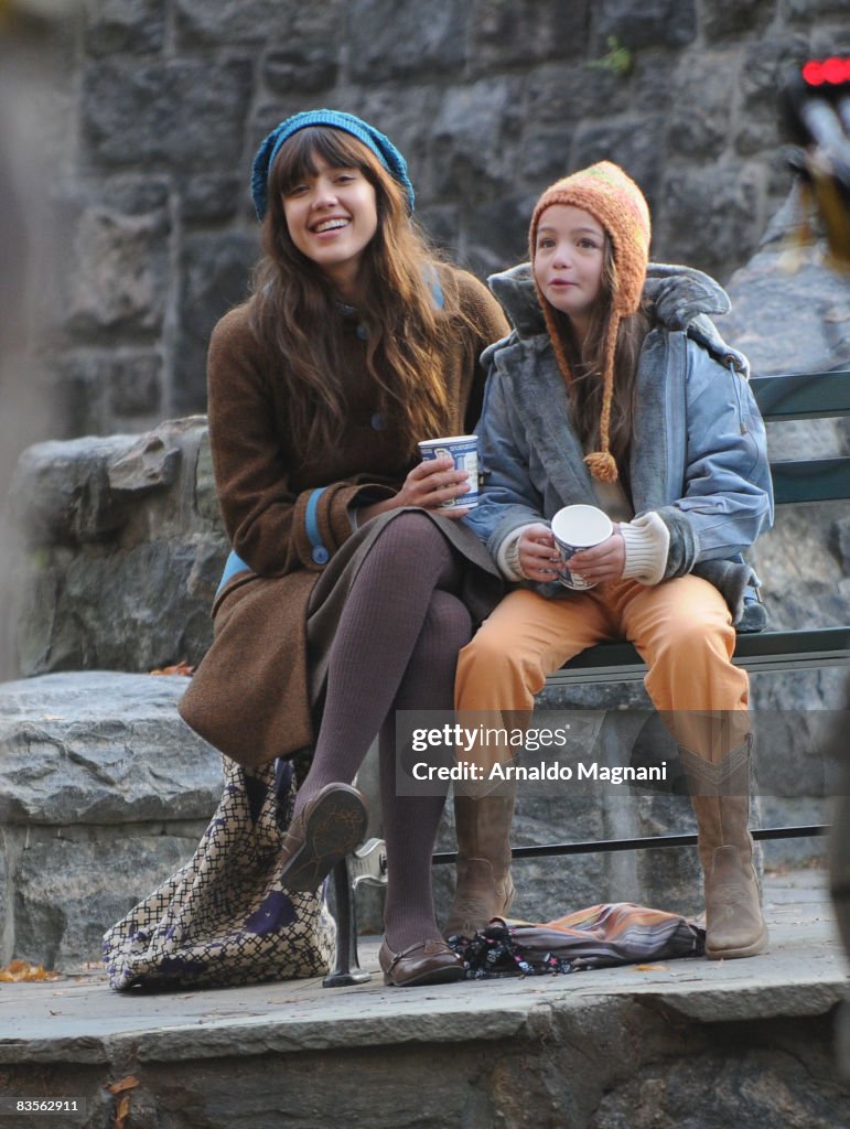 Jessica Alba Films On Location