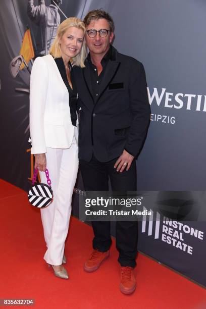 Hans Sigl and his wife Susanne Sigl attend the GRK Golf Charity Masters evening gala on August 19, 2017 in Leipzig, Germany.