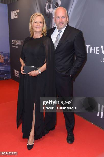 Suzanne von Borsody and her husband Jens Schniedenharn attend the GRK Golf Charity Masters evening gala on August 19, 2017 in Leipzig, Germany.