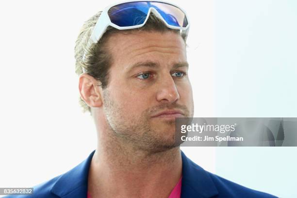 Superstar Dolph Ziggler attends the WWE Superstars Surprise Make-A-Wish Families at One World Observatory on August 19, 2017 in New York City.