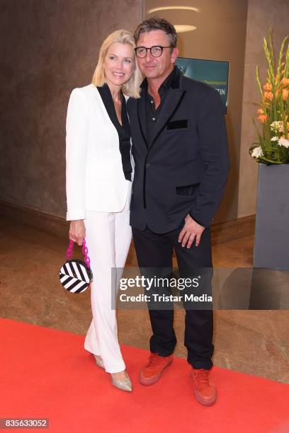 Hans Sigl and his wife Susanne Sigl attend the GRK Golf Charity Masters evening gala on August 19, 2017 in Leipzig, Germany.