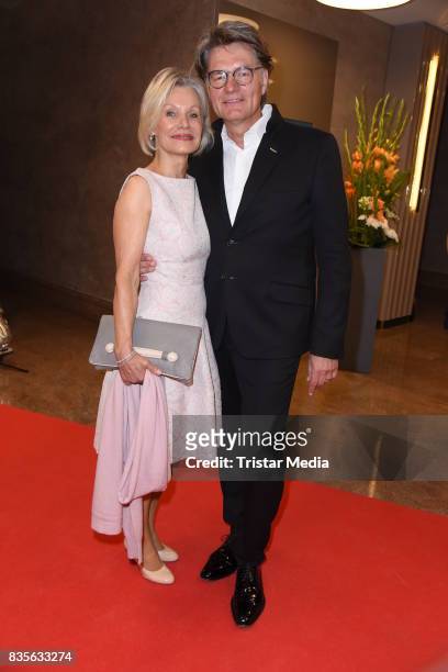 Peter Escher and his wife Ulrike Escher attend the GRK Golf Charity Masters evening gala on August 19, 2017 in Leipzig, Germany.