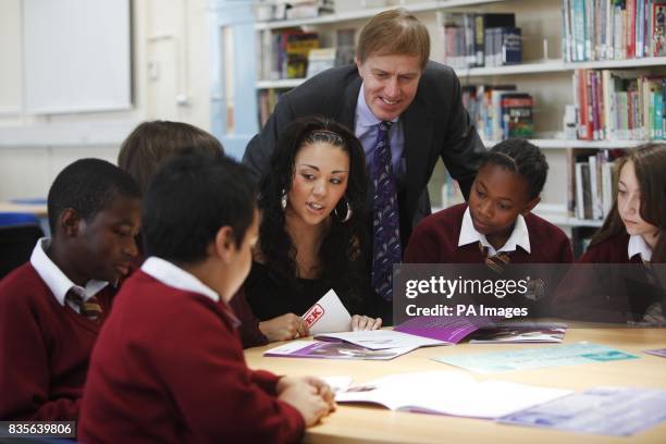 Singer and reality TV star Mutya Buena and MP for East Ham and Financial Secretary to the Treasury Stephen Timms chat to the Young Advisors at...