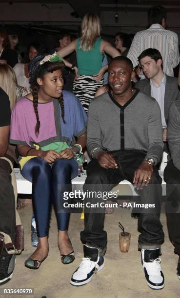 Dizzee Rascal and V.V Brown attend the launch of Justin Timberlake's and Trace Ayala's new clothing range, 'William Rast', at Selfridges in Oxford...
