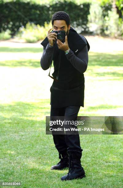 Lenny Kravitz, who is celebrating 20 years in the music industry, is seen at a photocall to launch his new Let Love Rule tour, at the Cadogan Hotel...