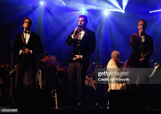 Brit award winners Blake entertain thousands of spectators attending the annual Castle Howard Proms Spectacular concert held on the grounds of the...