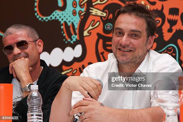 Los Fabulosos Cadillacs lead singer Vicentico attends a press conference to promote their concerts at Foro Sol on November 5 and 6 at the Hotel...