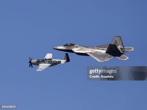 Aircrafts perform during the 59th Chicago Air and Water Show, which is watched by about two million people at North Avenue Beach and around, over...