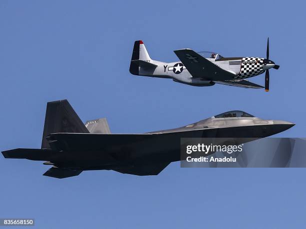 Aircrafts perform during the 59th Chicago Air and Water Show, which is watched by about two million people at North Avenue Beach and around, over...