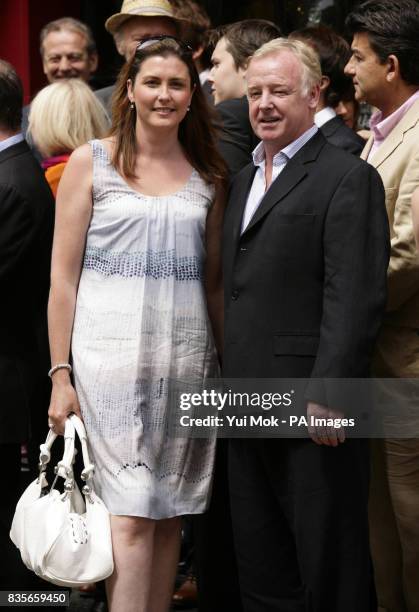 Les Dennis and girlfriend Claire Nicholson during an English Heritage Plaque unveiling for Eastenders actress Wendy Richard, at Shepherd's Tavern on...