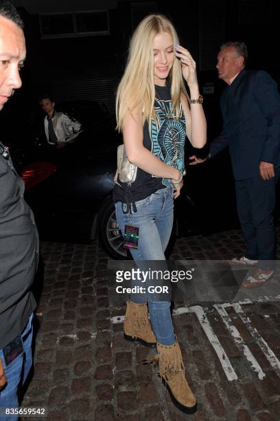 Elle Evans arriving at the Chiltern Firehouse on August 19, 2017 in London, England.
