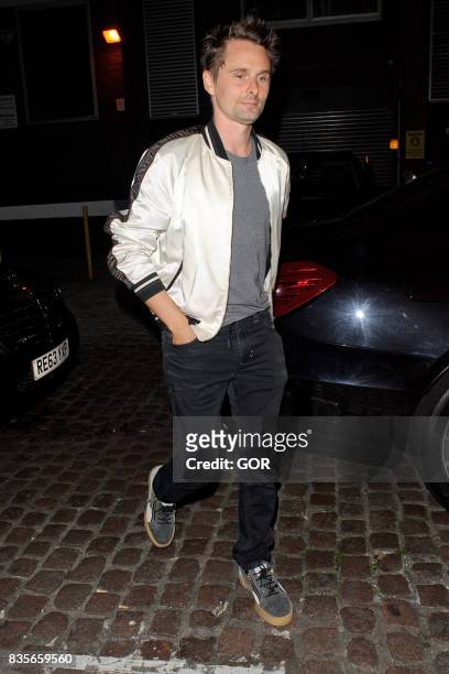 Matt Bellamy arriving at the Chiltern Firehouse on August 19, 2017 in London, England.