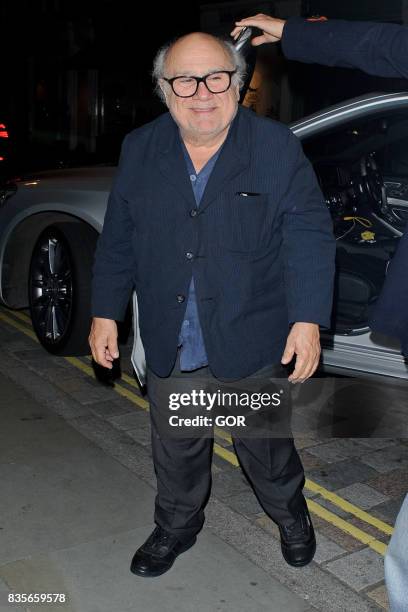 Danny DeVito arriving at the Chiltern Firehouse on August 19, 2017 in London, England.