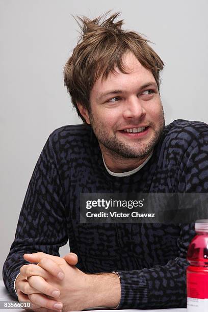 Maroon 5 band member Michael Madden attends a press conference to promote their new album "Call and Response: The Remix Album" and their concert in...