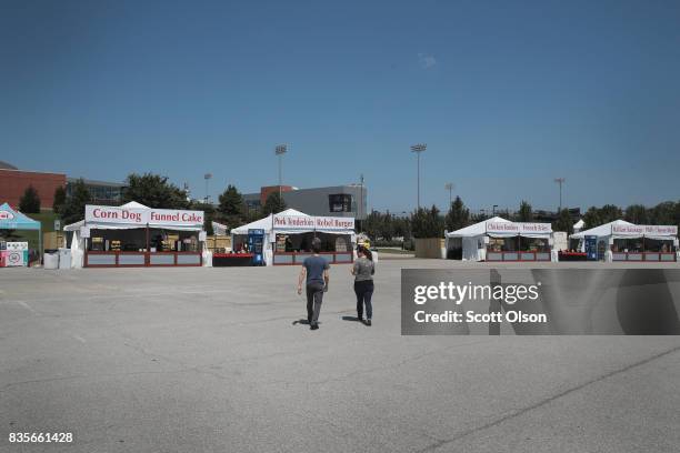 Food concessions on the campus of Southern Illinois University are nearly deserted two days before Monday's solar eclipse on August 19, 2017 in...