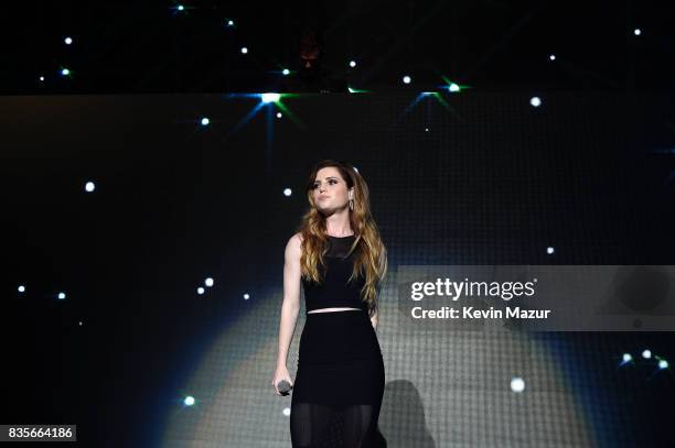 Sydney Sierota performs on stage with Zedd during Day One of 2017 Billboard Hot 100 Festival at Northwell Health at Jones Beach Theater on August 19,...