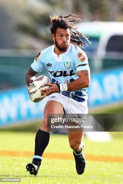 Rene Ranger of Northland makes a break during the round one Mite 10 Cup match between Northland and Bay of Plenty at Toll Stadium on August 20, 2017...