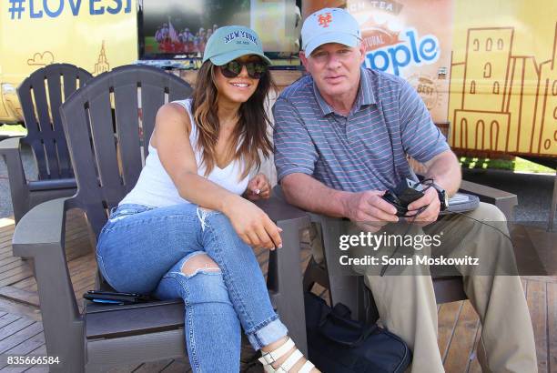 Erica Giuliani and Lenny Dykstra attend the 69th Annual Artists and Writers Softball Game at Herrick Park on August 19, 2017 in East Hampton, New...