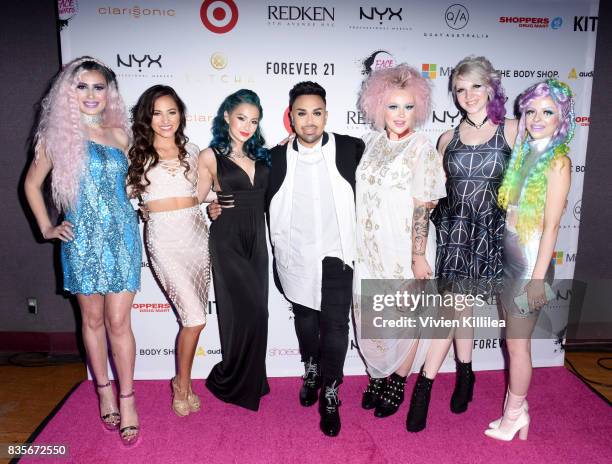 Victoria Lyn, Jessica Kalil, Ashley Quiroz, Angel Merino, Jordi Dreher, Megan Walter, and Kimberley Margarita at the 2017 NYX Professional Makeup...