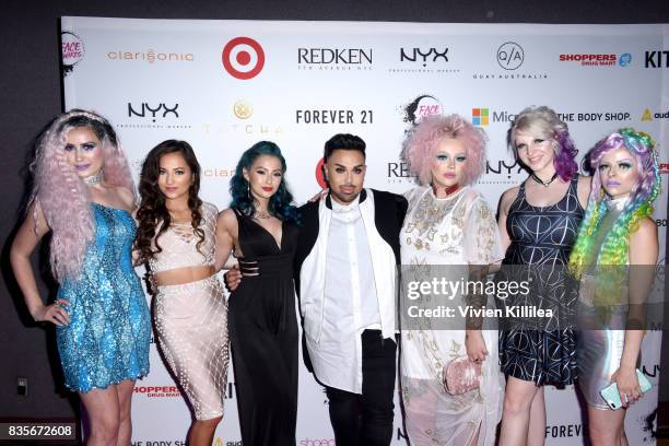 Victoria Lyn, Jessica Kalil, Ashley Quiroz, Angel Merino, Jordi Dreher, Megan Walter, and Kimberley Margarita at the 2017 NYX Professional Makeup...