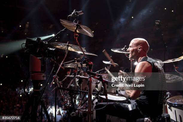 Luke Goss of Bros performs at The O2 Arena on August 19, 2017 in London, England.