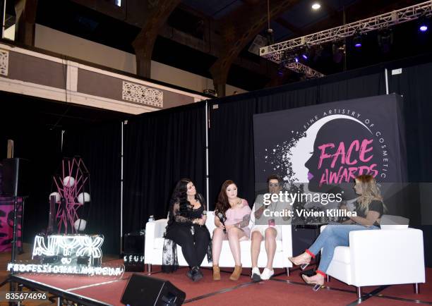 Ourfa Zinali, Jordan Hanz, Henry Vasquez and Kirbie Johnson at the 2017 NYX Professional Makeup FACE Awards Expo at The Shrine Auditorium on August...