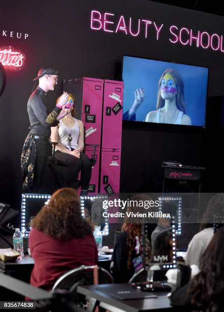 Daniel Smith and Ashley Wiley at the 2017 NYX Professional Makeup FACE Awards Expo at The Shrine Auditorium on August 19, 2017 in Los Angeles,...