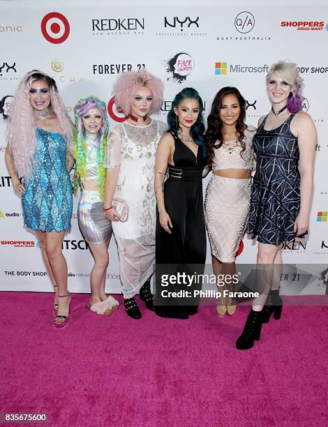 Victoria Lyn, Kimberley Margarita, Jordi Dreher, Ashley Quiroz, Jessica Kalil and Megan Walter at the 2017 NYX Professional Makeup FACE Awards at The...