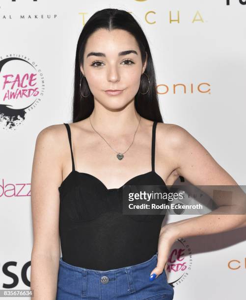 Actress Indiana Massara attends NYX Professional Makeup's 6th Annual FACE Awards at The Shrine Auditorium on August 19, 2017 in Los Angeles,...