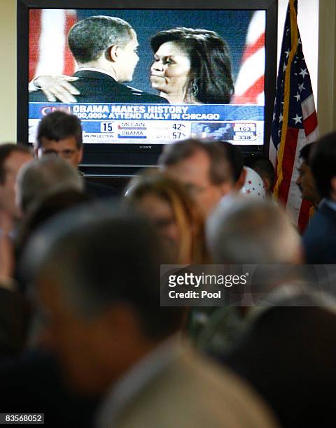 Celebrations for the US presidential elections, at the new US Embassy on November 5, 2008 in Baghdad, Iraq. Barack Obama defeated Republican nominee...
