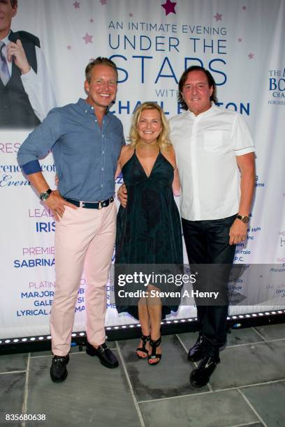 Chris Wragge, Debra Halpert and Lawrence Scott attend An Intimate Evening Under The Stars With Michael Bolton at Private Residence on August 19, 2017...