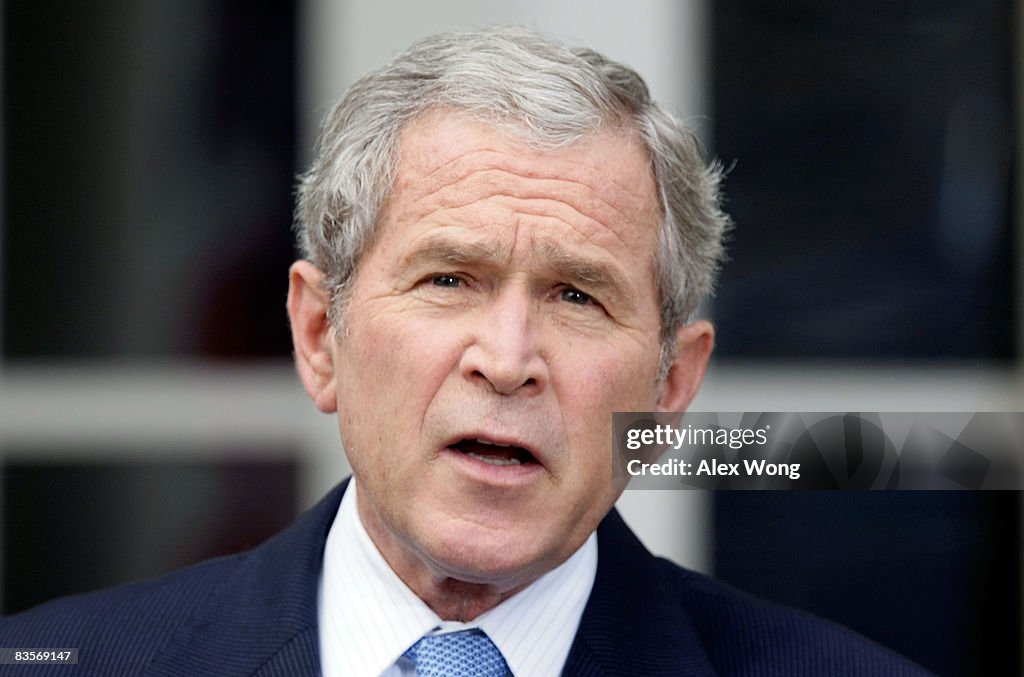 President Bush Makes Statement In Rose Garden Day After Obama Elected