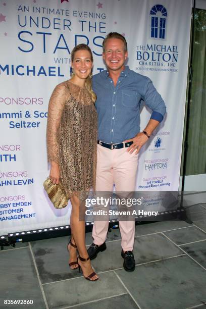 Sarah Siciliano and Chris Wragge attend An Intimate Evening Under The Stars With Michael Bolton at Private Residence on August 19, 2017 in...