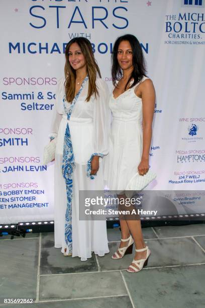 Rupa Mikkilineni and Radha Mikkilineni attend An Intimate Evening Under The Stars With Michael Bolton at Private Residence on August 19, 2017 in...