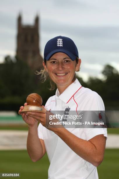 England captain Charlotte Edwards holds the Ashes after draw against Australia means England retaining the trophy following day Five of the women's...