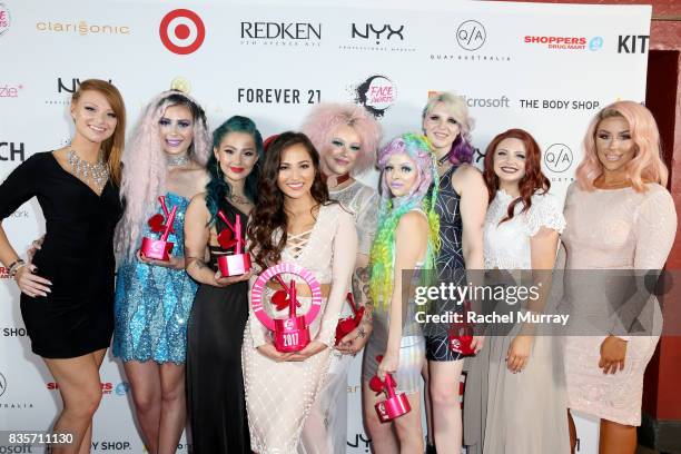 Alexys Fleming, Victoria Lyn, Ashley Quiroz, Jessica Kalil, Jordi Dreher, Kimberley Margarita, Megan Walter, Mykie, and Chrisspy at the 2017 NYX...