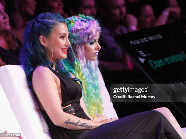 Ashley Quiroz and Kimberley Margarita at the 2017 NYX Professional Makeup FACE Awards at The Shrine Auditorium on August 19, 2017 in Los Angeles,...