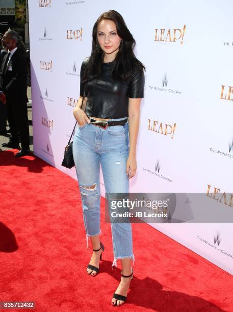 Rachel Raquel attends the premiere of The Weinstein Company's 'Leap!' on August 19, 2017 in Los Angeles, California.