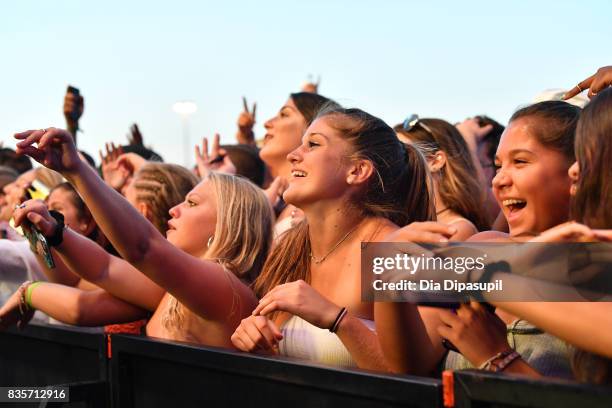 General atmosphere during Day One of 2017 Billboard Hot 100 Festival at Northwell Health at Jones Beach Theater on August 19, 2017 in Wantagh City.