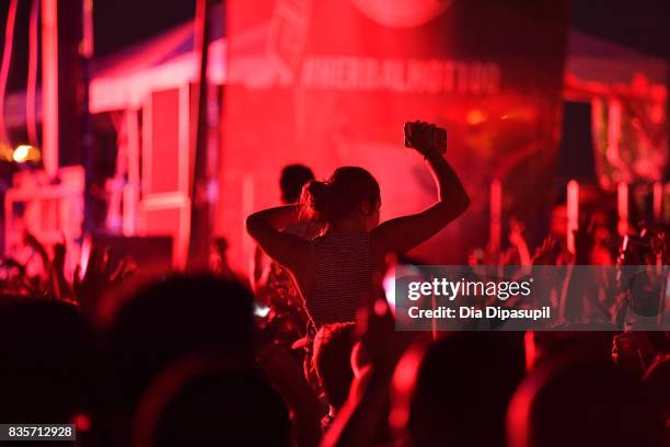 General atmosphere during Day One of 2017 Billboard Hot 100 Festival at Northwell Health at Jones Beach Theater on August 19, 2017 in Wantagh City.