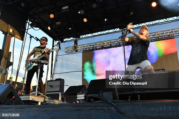 Jason Huber and Jordan Kelley of the band Cherub perform during Day One of 2017 Billboard Hot 100 Festival at Northwell Health at Jones Beach Theater...