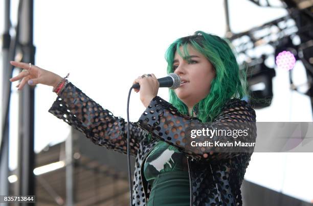 Phoebe Ryan performs on stage during Day One of 2017 Billboard Hot 100 Festival at Northwell Health at Jones Beach Theater on August 19, 2017 in...