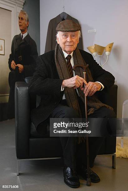 Actor Vicco von Buelow poses for a photocall in the exhibition 'Loriot. Die Hommage' at the Filmhaus am Potsdamer Platz on November 5, 2008 in...