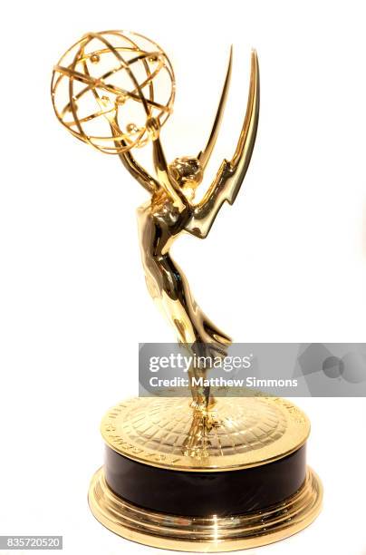 The Emmy Statuette on display at the media preview of the 11th annual "Art of Television Costume Design" exhibition at FIDM Museum & Galleries on the...