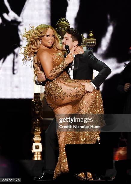 Mariah Carey and Bryan Tanaka perform in Concert - New York, New York at Madison Square Garden on August 19, 2017 in New York City.