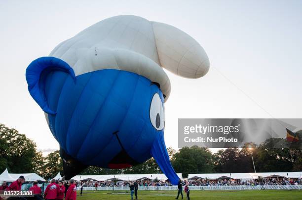 Hot air balloons of various shapes are seen during a Balloon Festival in Barneveld, Netherlands, on 19 August, 2017. In the Dutch city of Barneveld,...