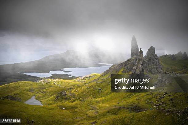 Tourist visit The Storr on the Isle of Skye on August 17, 2017 in Portree, Scotland. The Isle of Skye is known as one of the most beautiful places in...